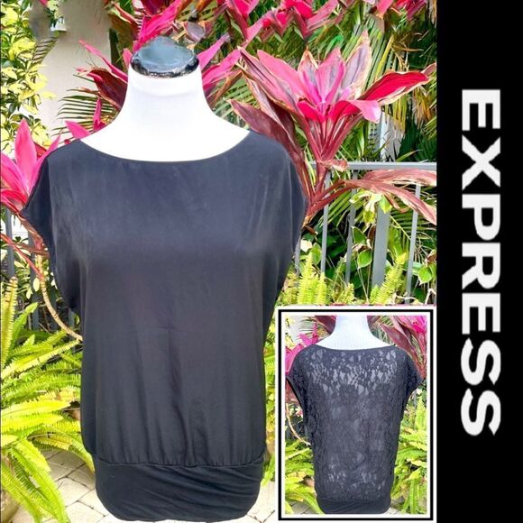 Express Lace Back Dolman Tee - Picture 1 of 6